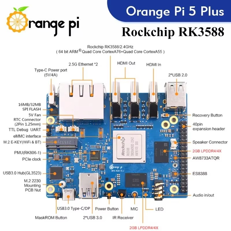 คอมพิวเตอร์บอร์ดเดี่ยว 2026 Pi - Orange Pi 5 Plus 32Gb บทวิจารณ์และราคา
